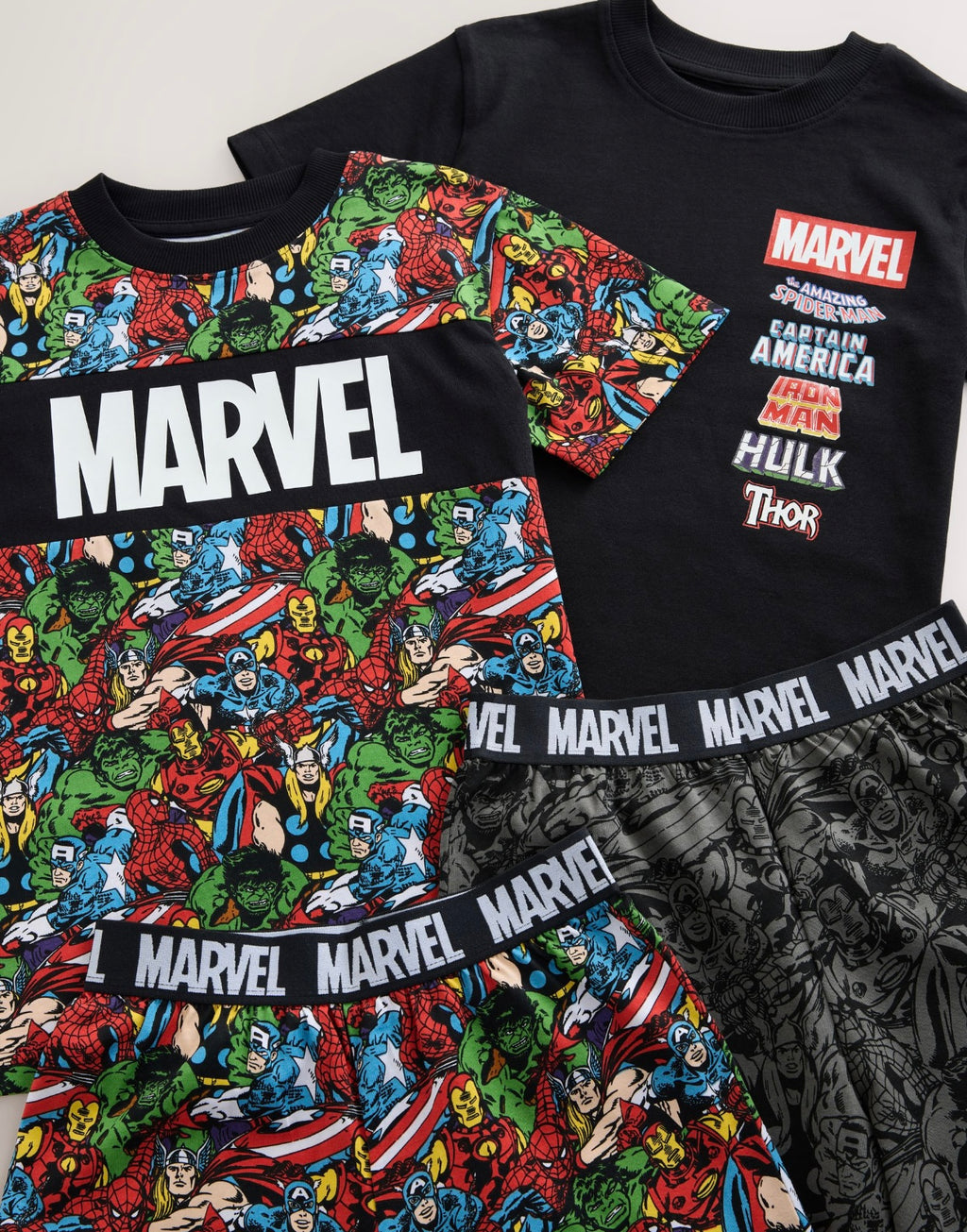 Black/Red Marvel Short Pyjamas 2 Pack