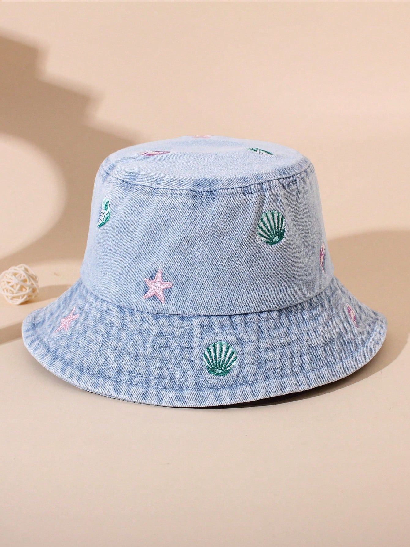 Girl Ocean Embroidered Bucket Hat