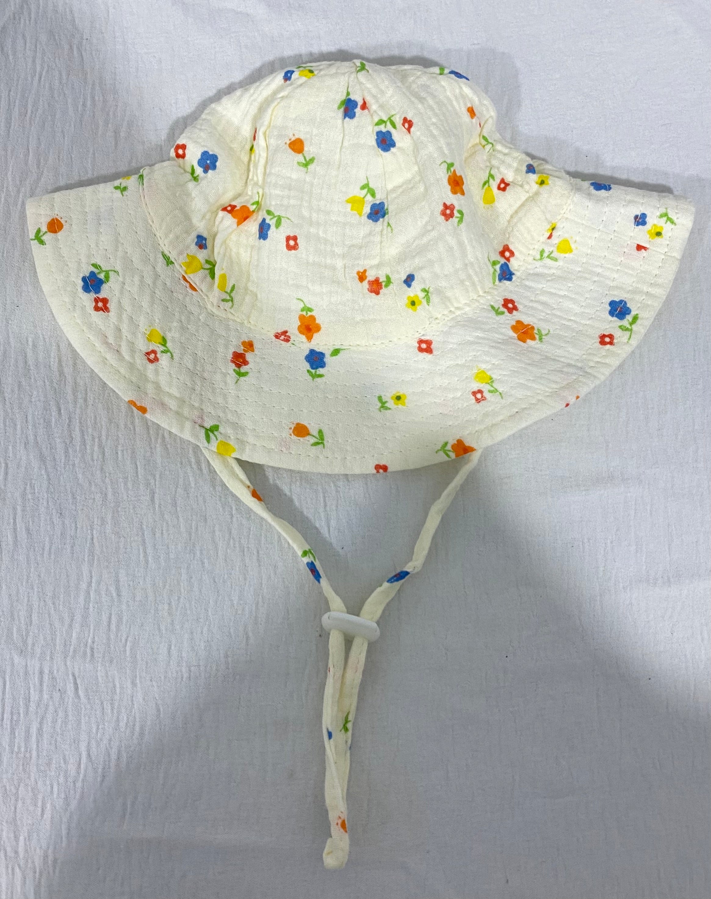 1pc Floral Button Decor Baby Bucket Hat (immediate)