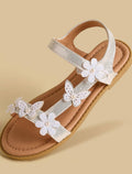 Floral Butterfly Embellished Sandals with Hook and Loop Closure