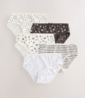 Black/White Ditsy Print Briefs 5 Pack