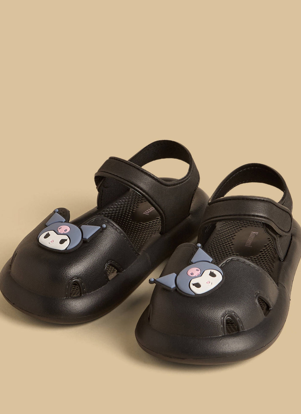 Kuromi Applique Clog Sandals with Hook and Loop Closure