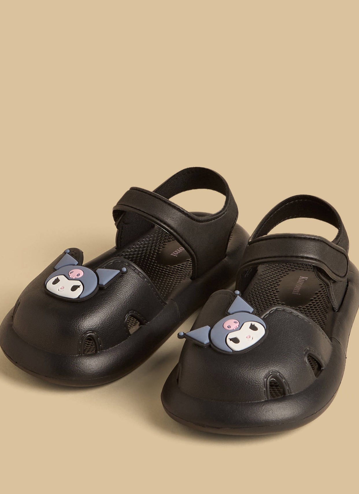 Kuromi Applique Clog Sandals with Hook and Loop Closure