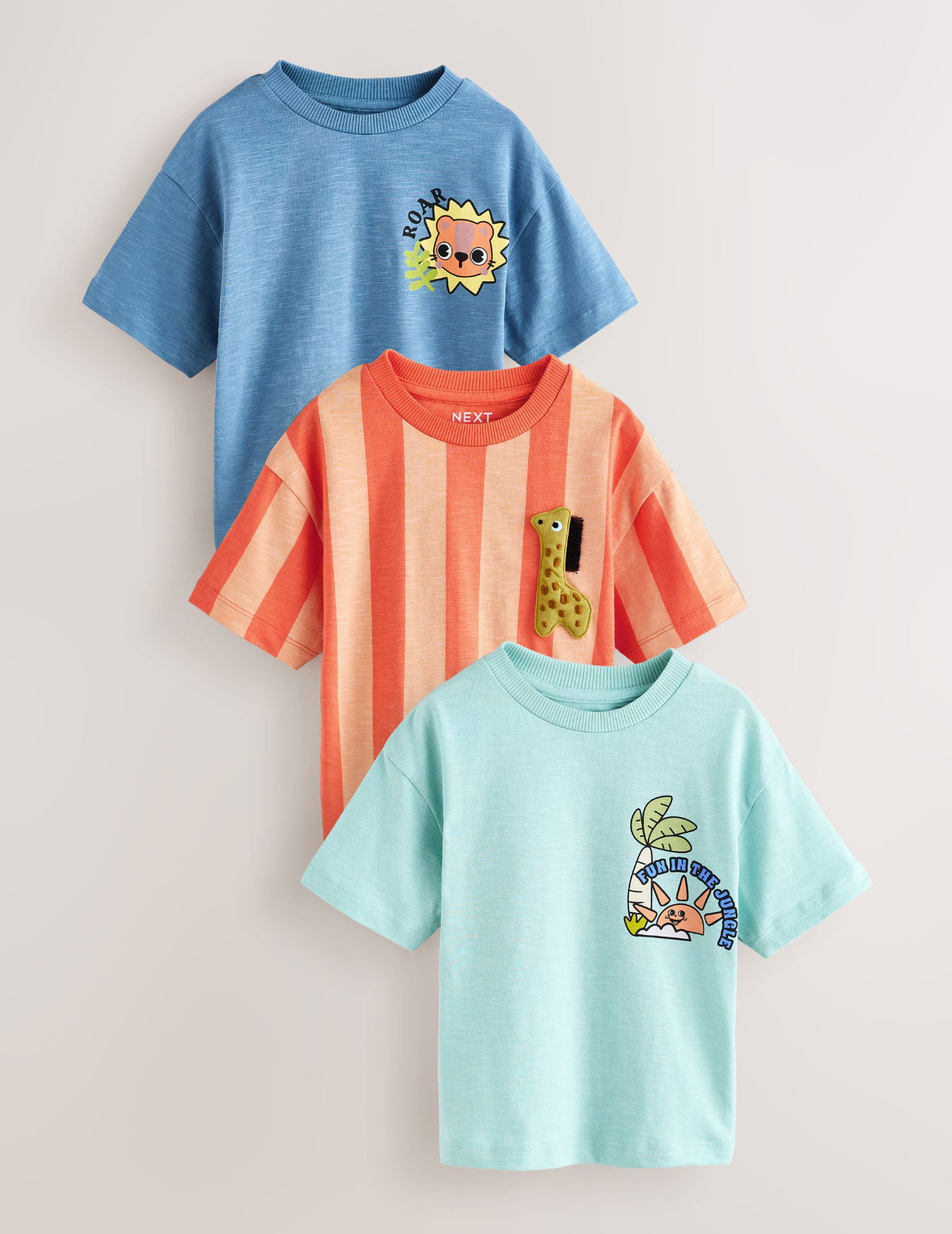 Orange Safari Short Sleeve Graphic T-Shirts 3 Pack