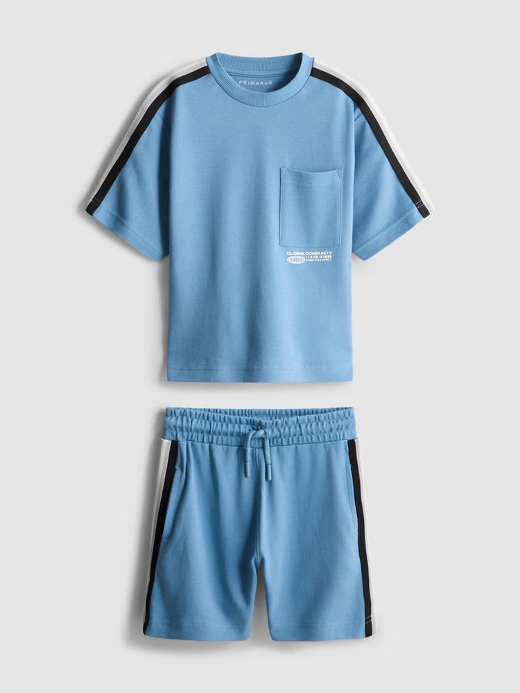 A boxy tee and drawstring-detail shorts co-ord set