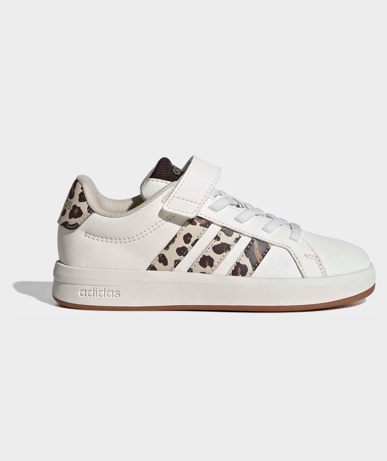 adidas White Grand Court 3.0 Elastic Lace Kids Trainers