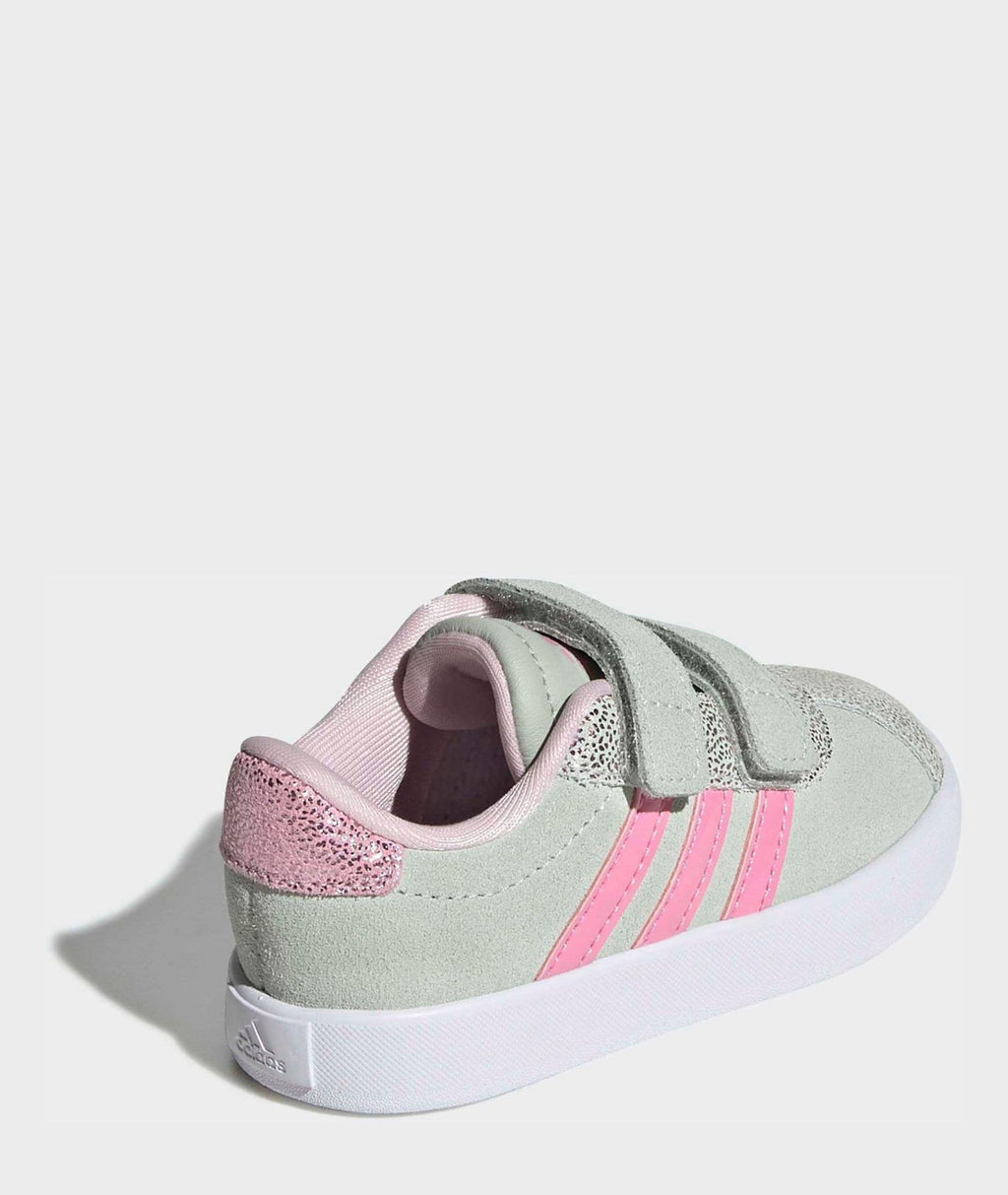 adidas Green VL Court 3.0 Hook and Loop Kids Trainers