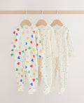 Blue/White Baby Sleepsuits 3 Pack