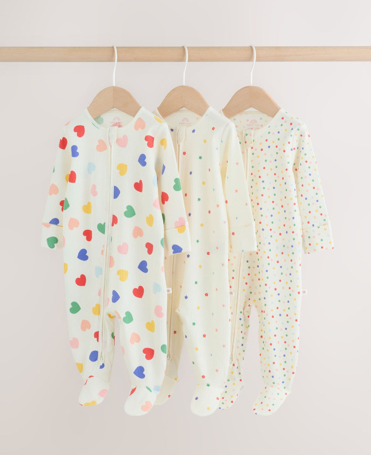 Blue/White Baby Sleepsuits 3 Pack