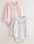 Baker by Ted Baker 2 Pack Pointelle Layette
White/Pink Bodysuits