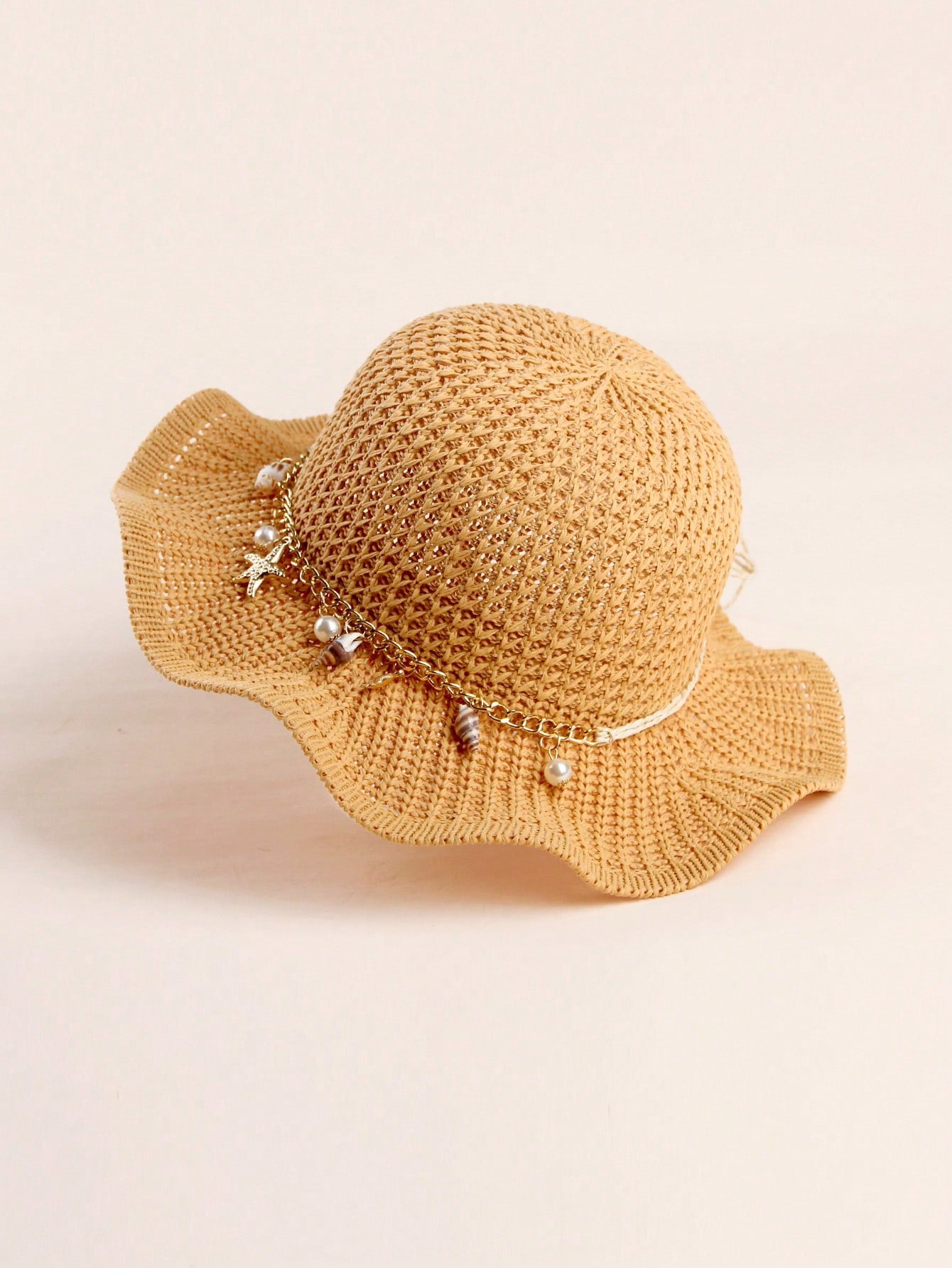 1pc Toddler Sun Hat With Ruffled Brim (immediate)