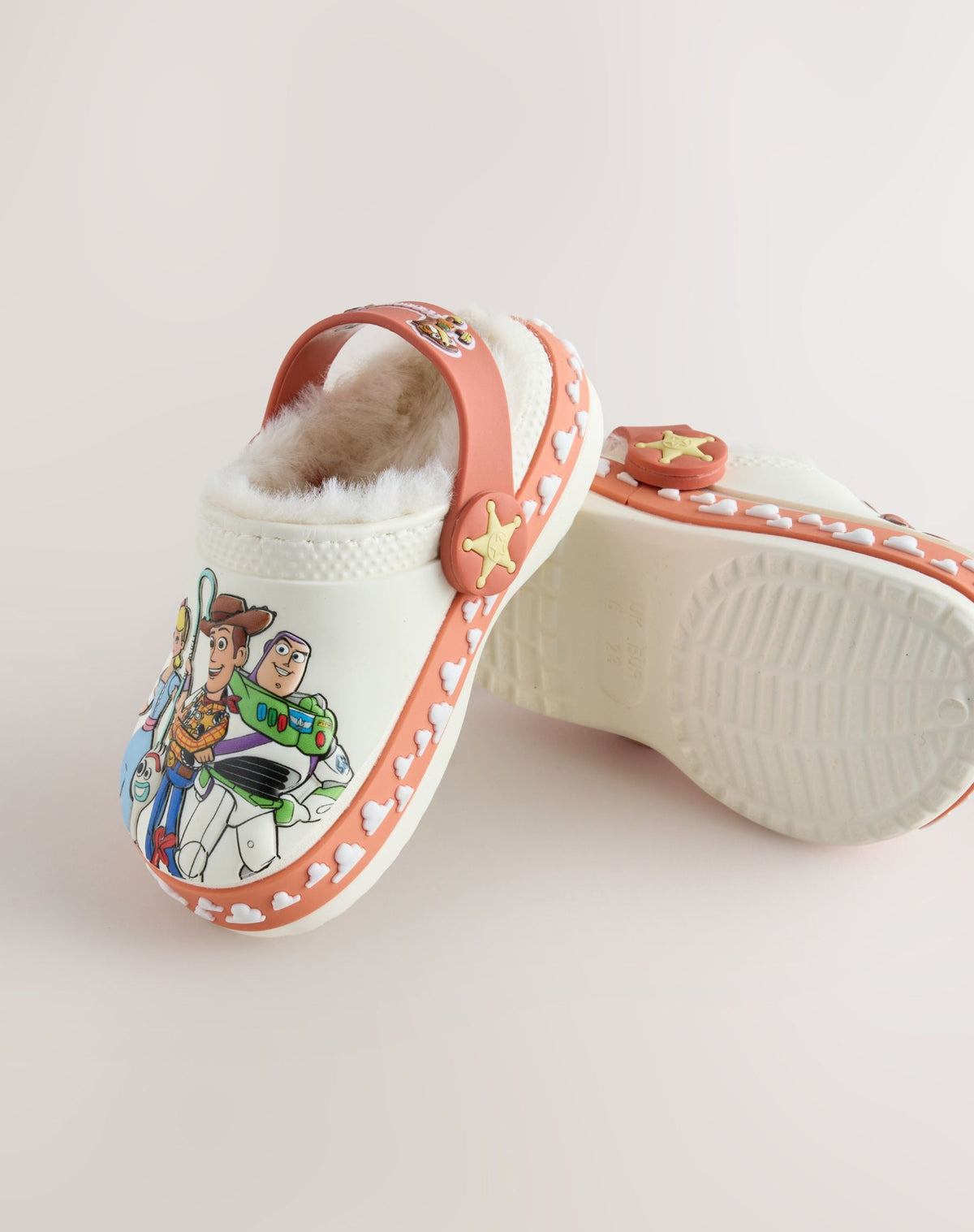 White Toy Story Cosy Lined Slipper Clogs