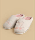 Bow Embroidered Bedroom Mules