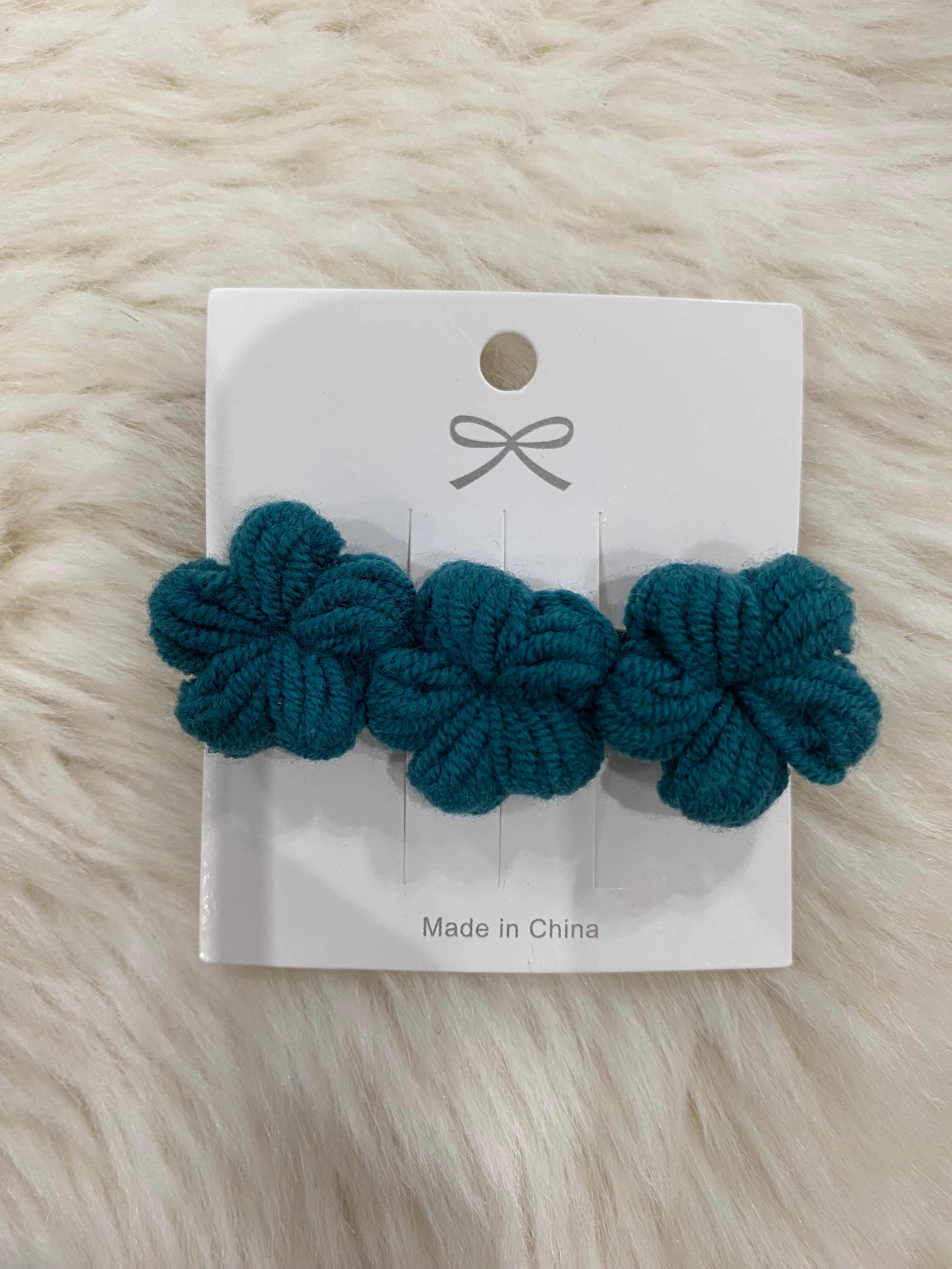 1pc knitted floral hair clip
