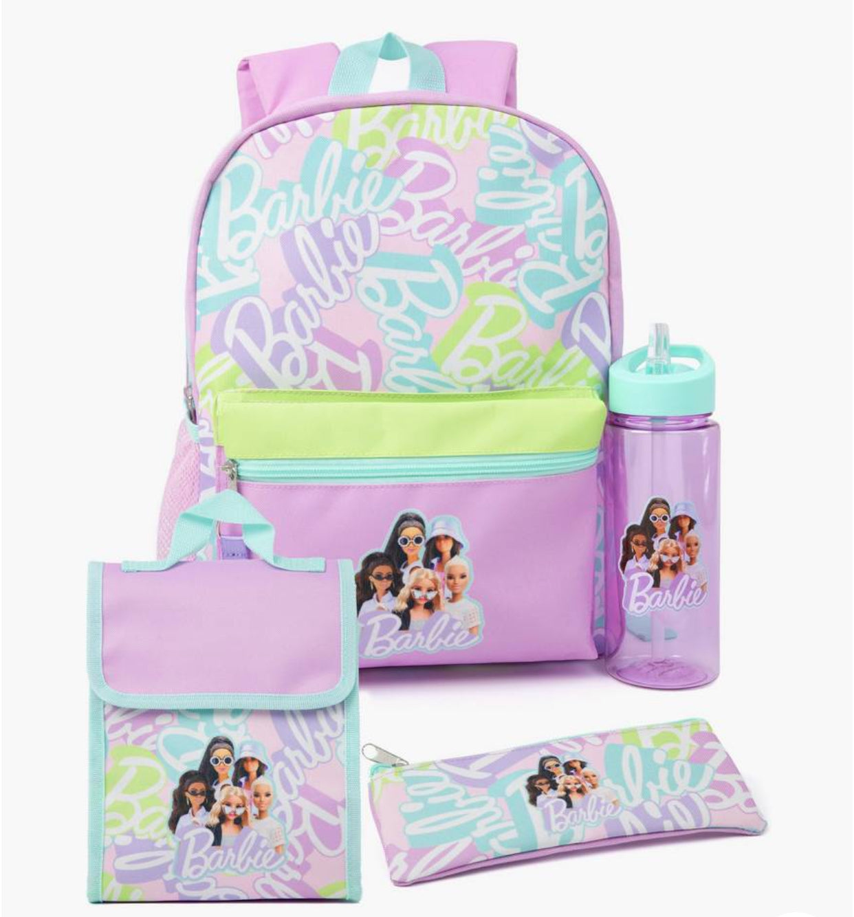 Barbie Print School Backpack Set 14 inch
