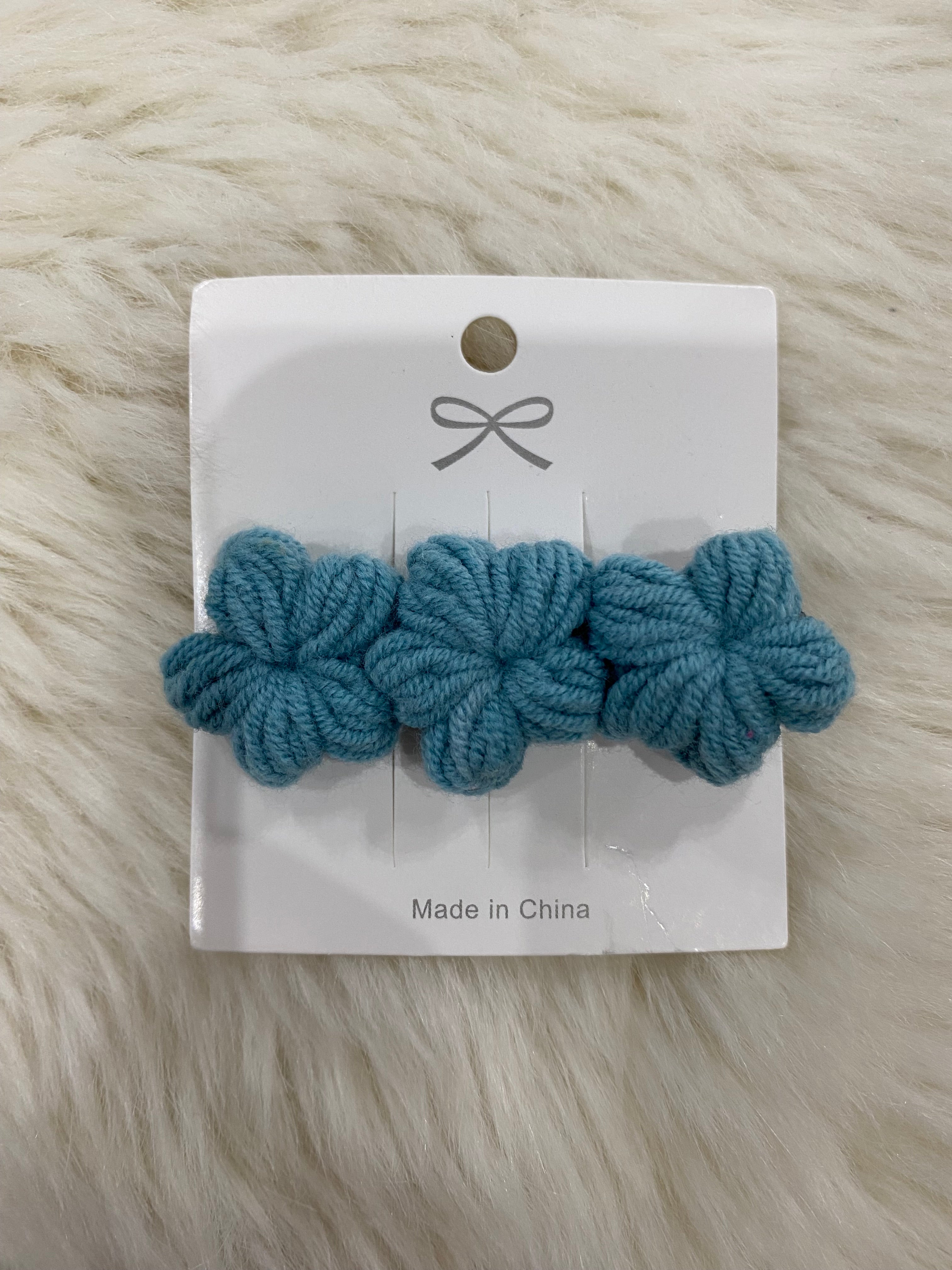 1pc knitted floral hair clip