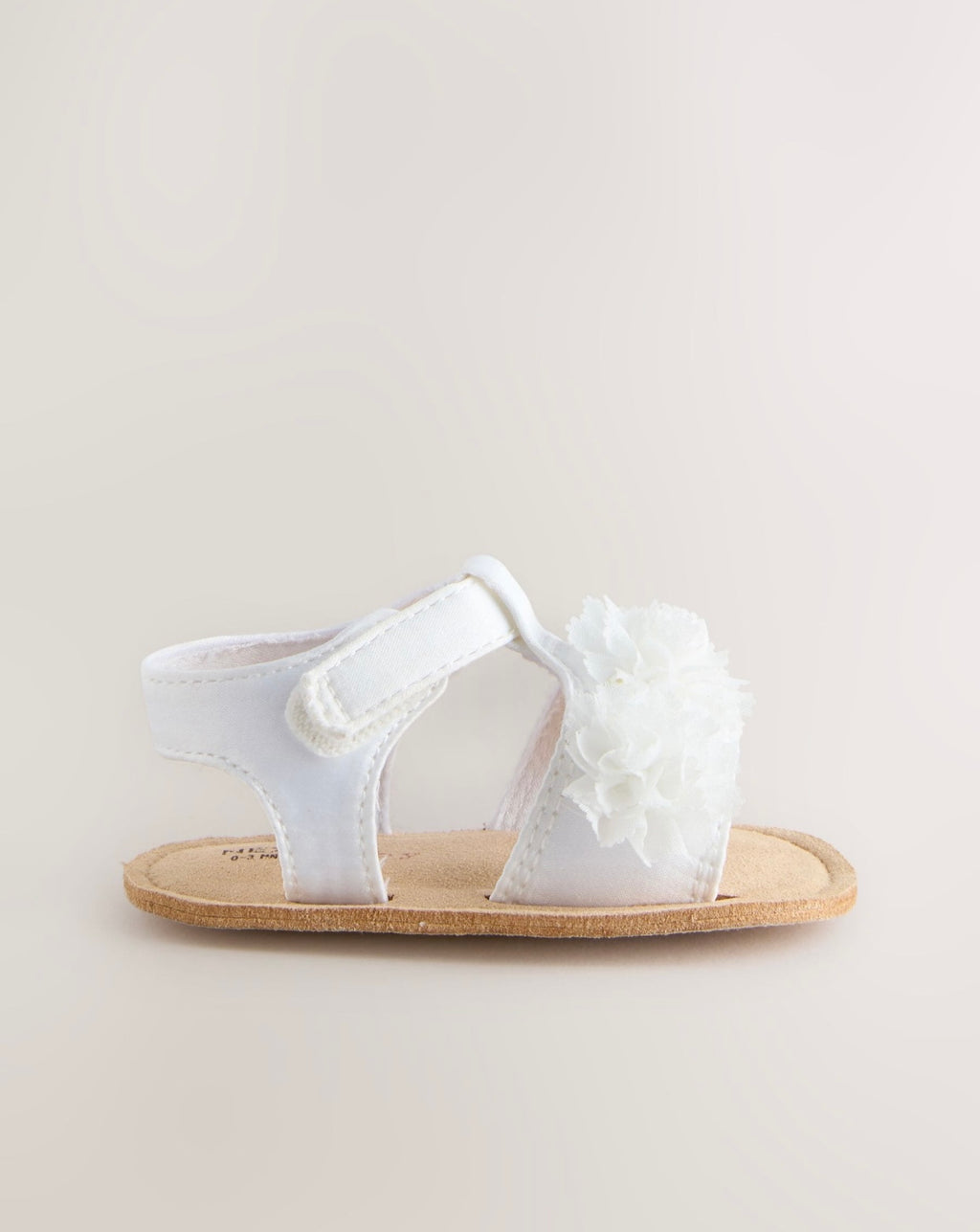 White Corsage Flower Baby Sandals