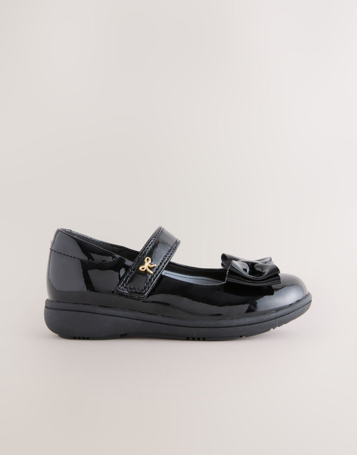 Black Patent Standard Fit (F) Bow Mary Jane School Shoes