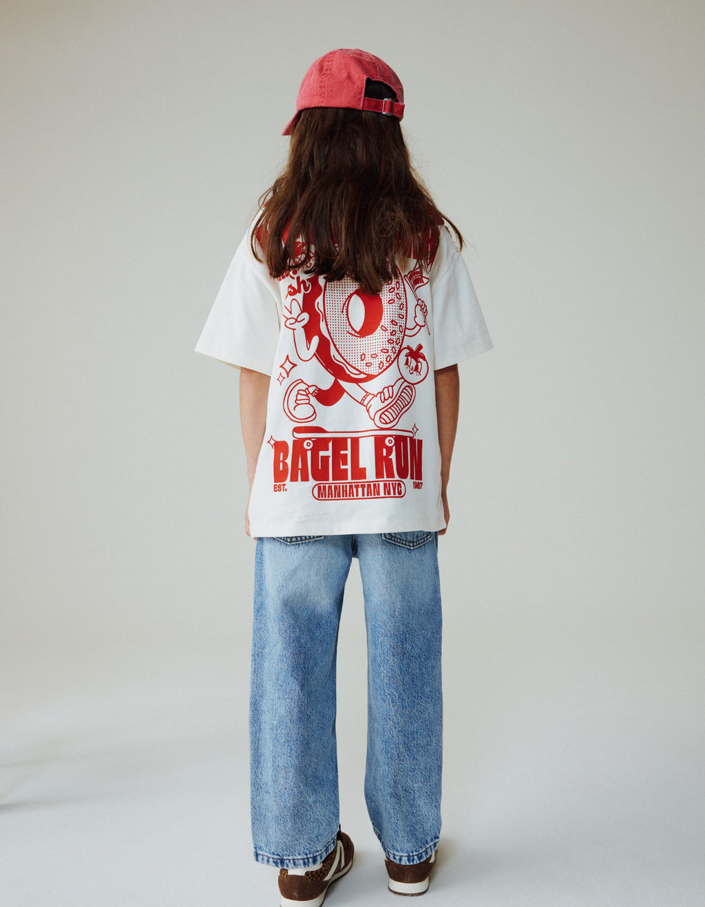 Mid Blue Denim Straight Leg Jeans