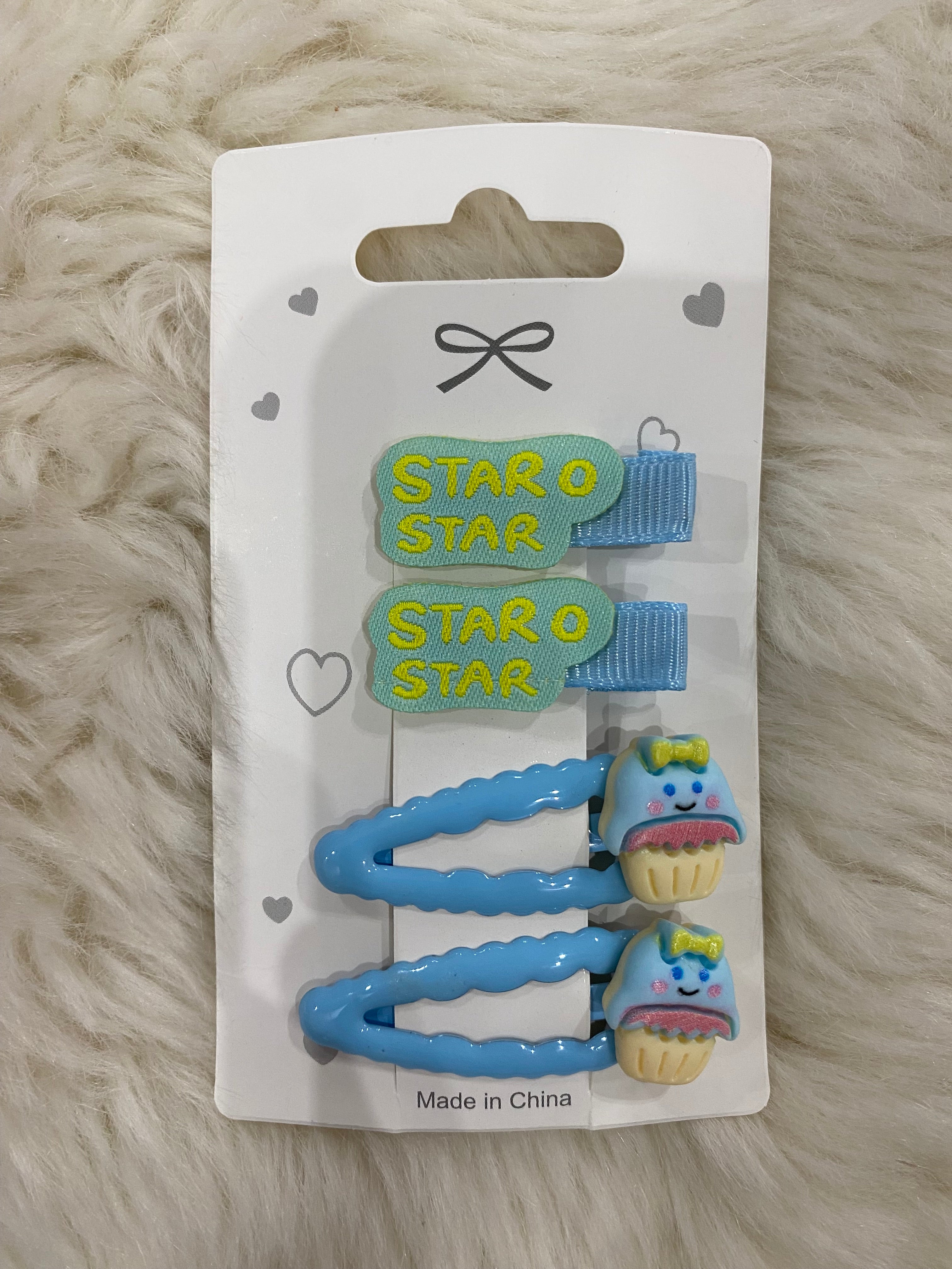 4pcs blue hair clips set