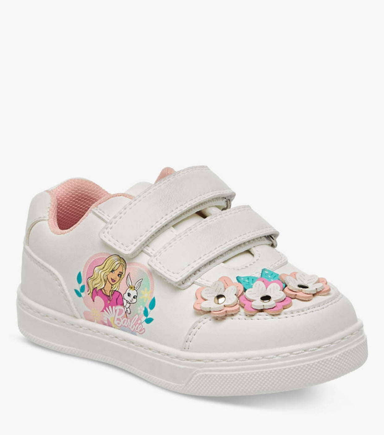 Barbie Girls Floral Accent Hook and Loop Sneakers