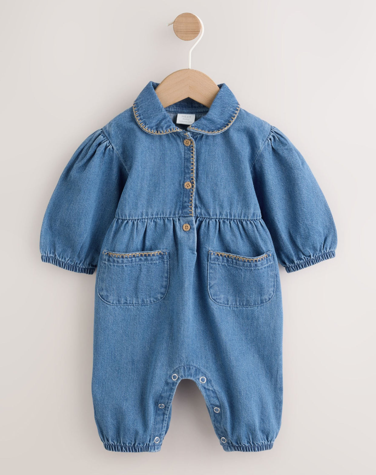 Denim Blue Baby Romper