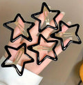 5pcs balck star hair clips