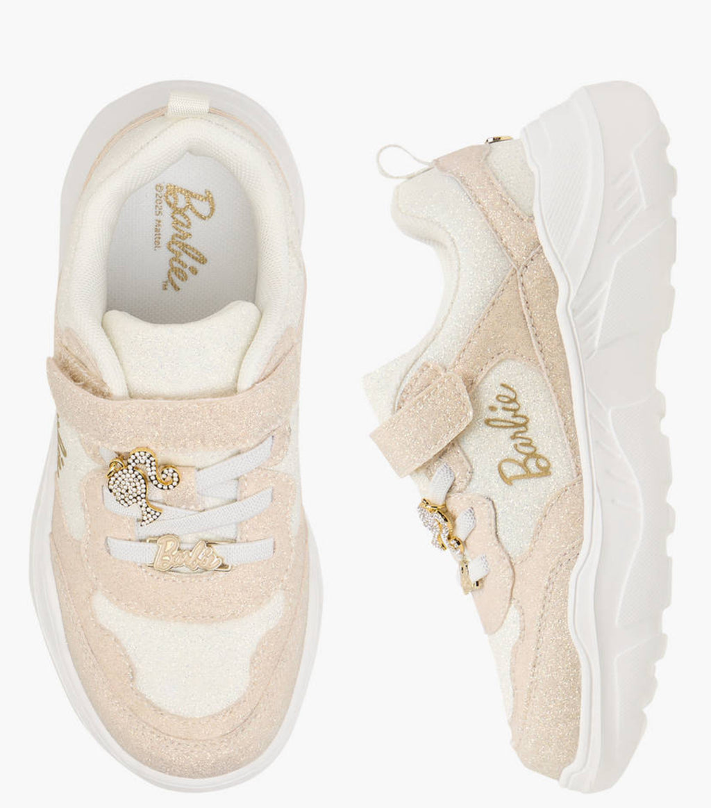Barbie Panelled Sneakers with Hook and Loop Closure