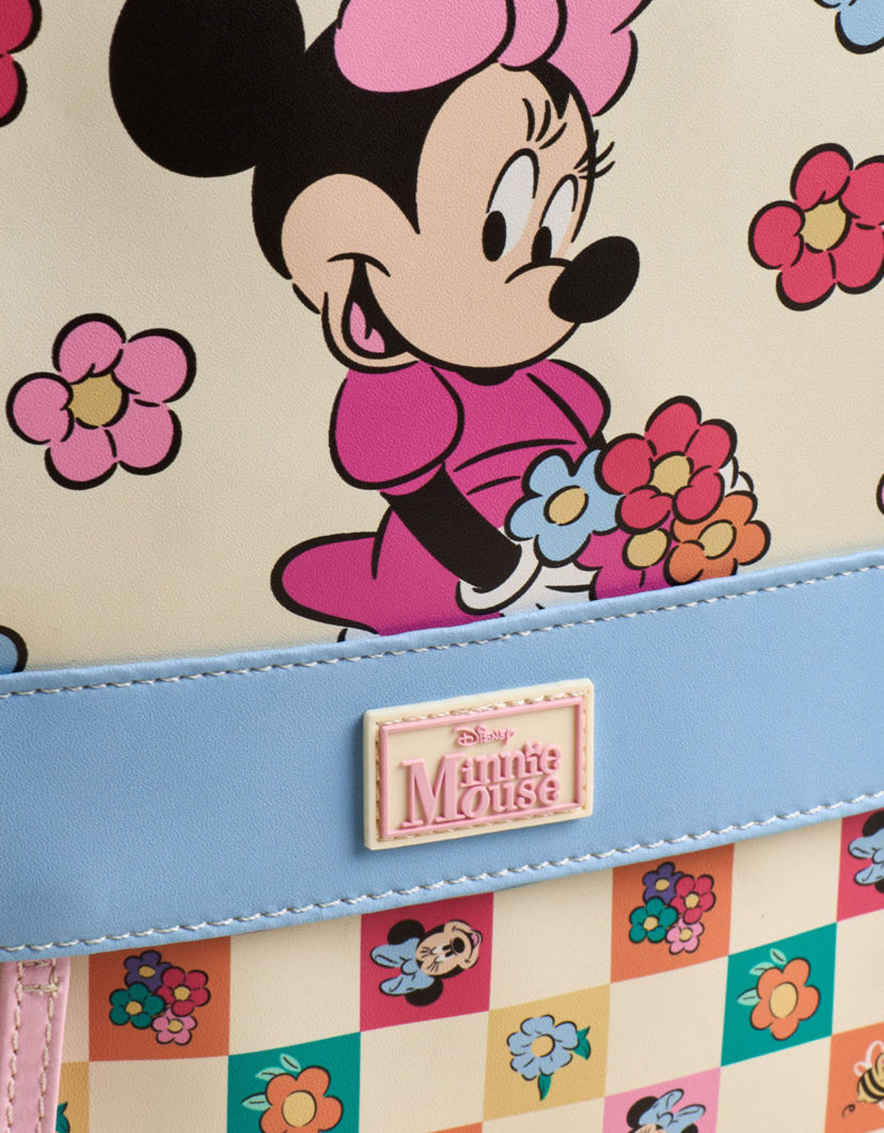 Minnie Mouse Print Backpack with Zip Closure