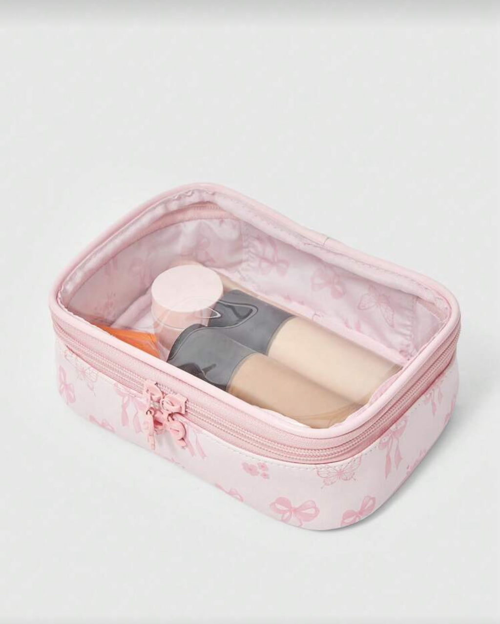 Pink Transparent Makeup Bag/Organizer (immediate)