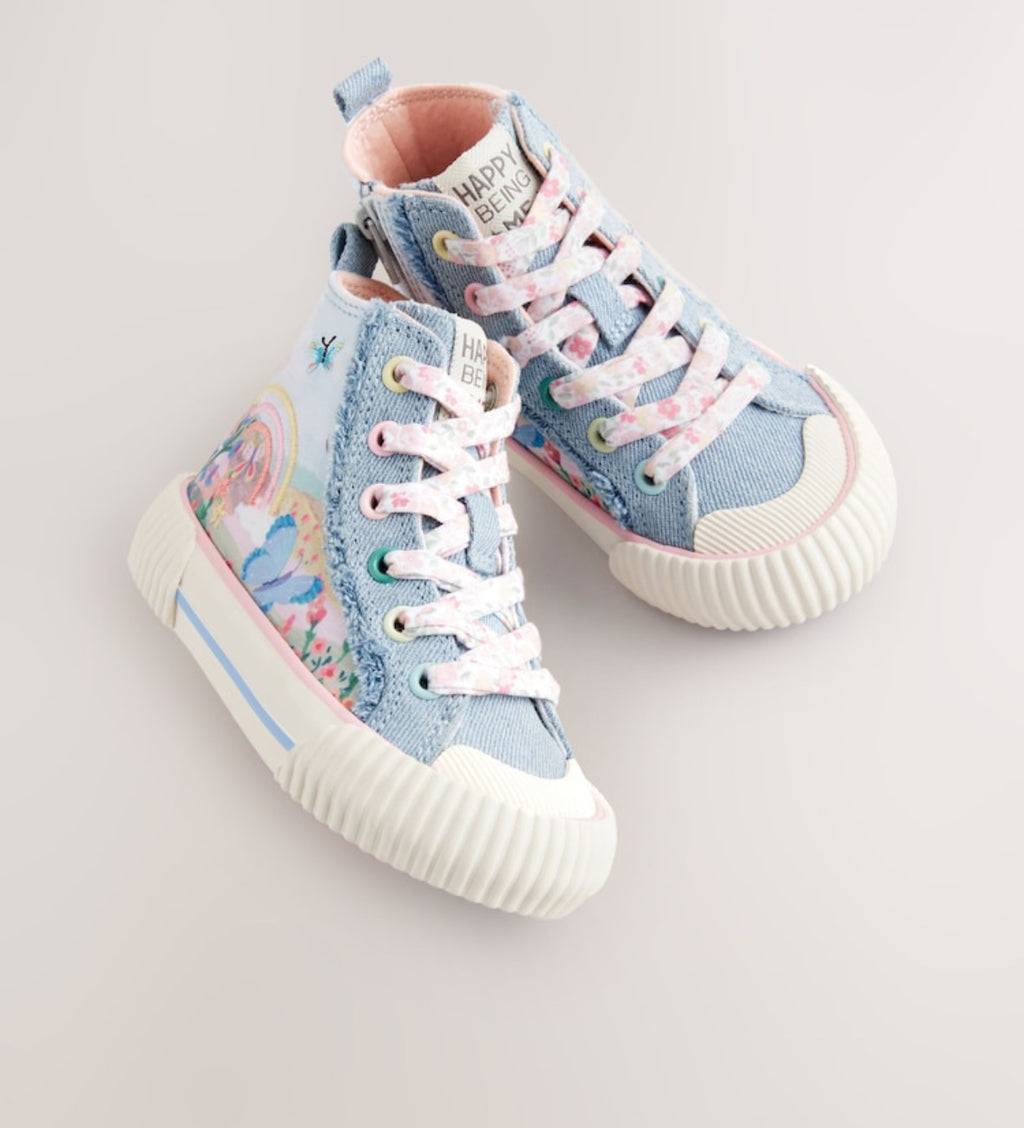 Denim Blue Rainbow Trainers size 30.5 (immediate)