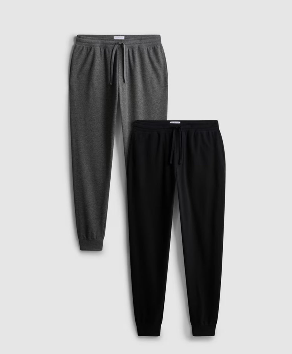 Two sets of pyjama bottoms with textured finish and drawstring waistline