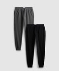Two sets of pyjama bottoms with textured finish and drawstring waistline