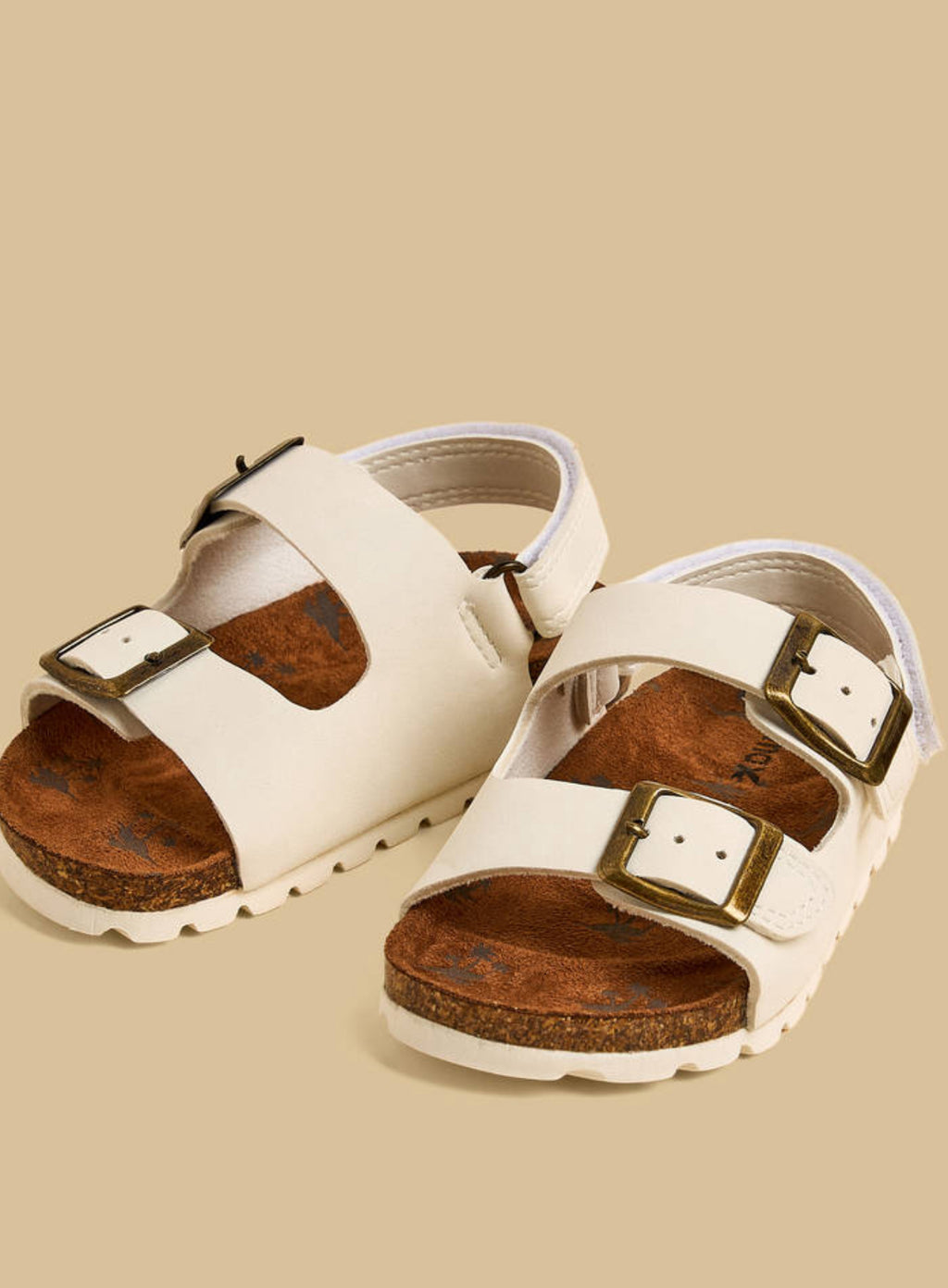 Buckle Accent Sandals with Hook and Loop Closure