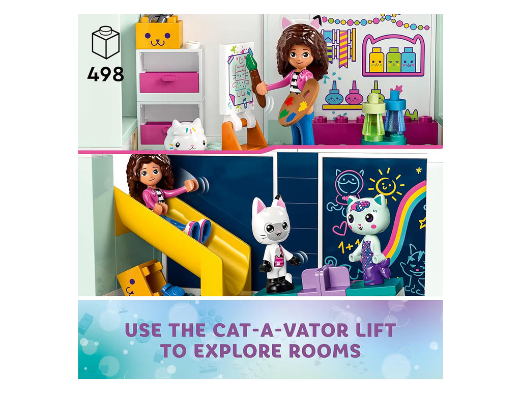 LEGO Gabby's Dollhouse Toy - 4-Floor Doll's House with Gabby, Pandy Paws, MerCat and Cakey Figures plus Accessories