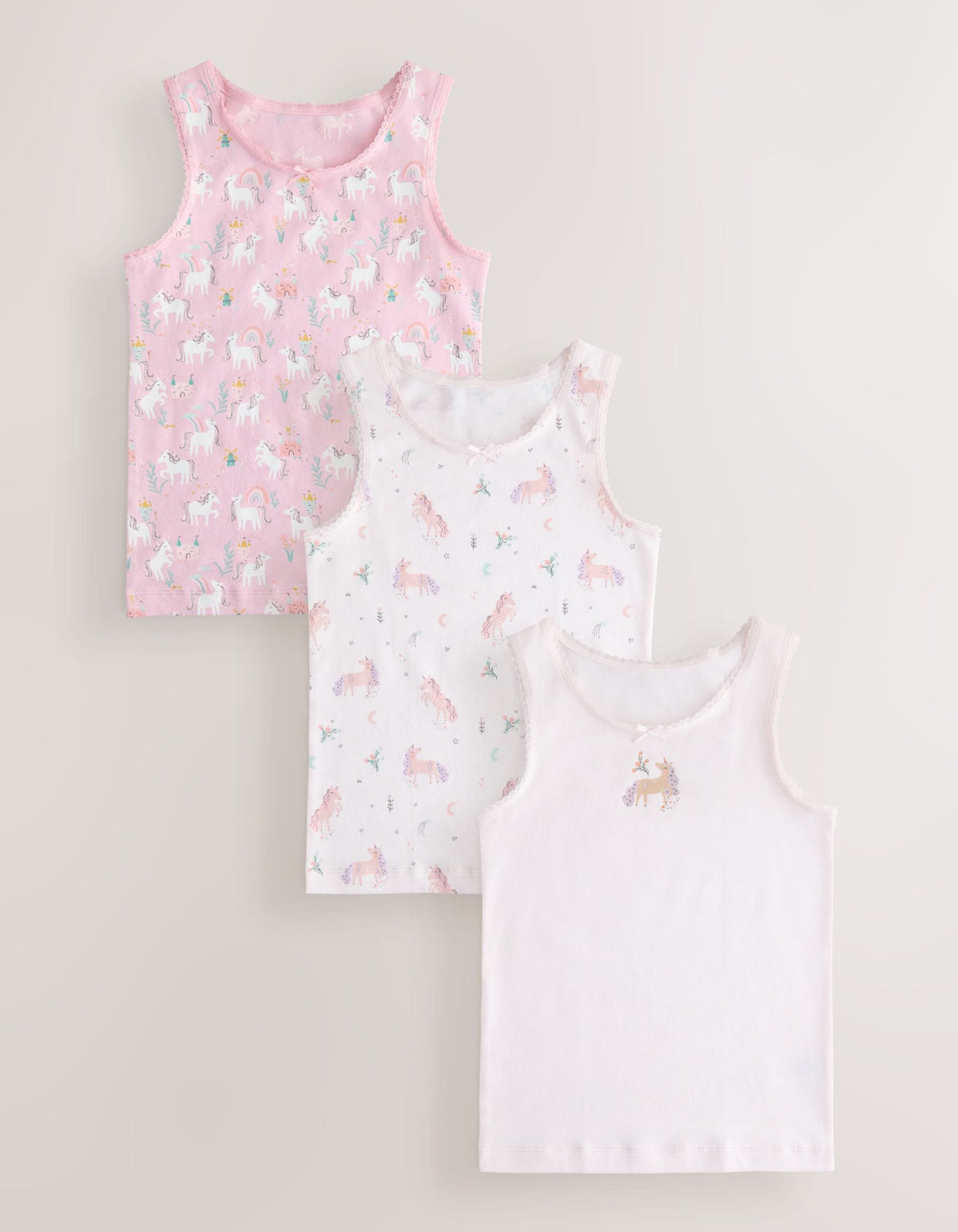 Pink Unicorn Vest 3 Pack