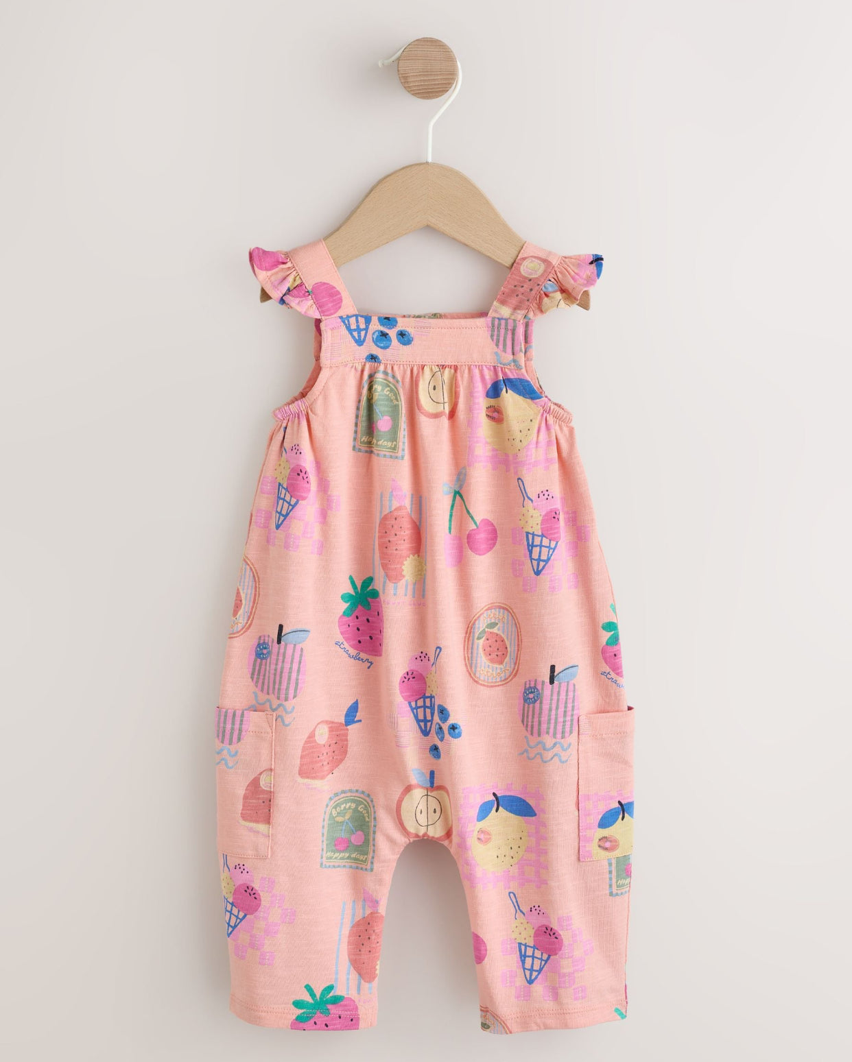 Pink Ice Cream Baby Long Leg Jersey Romper