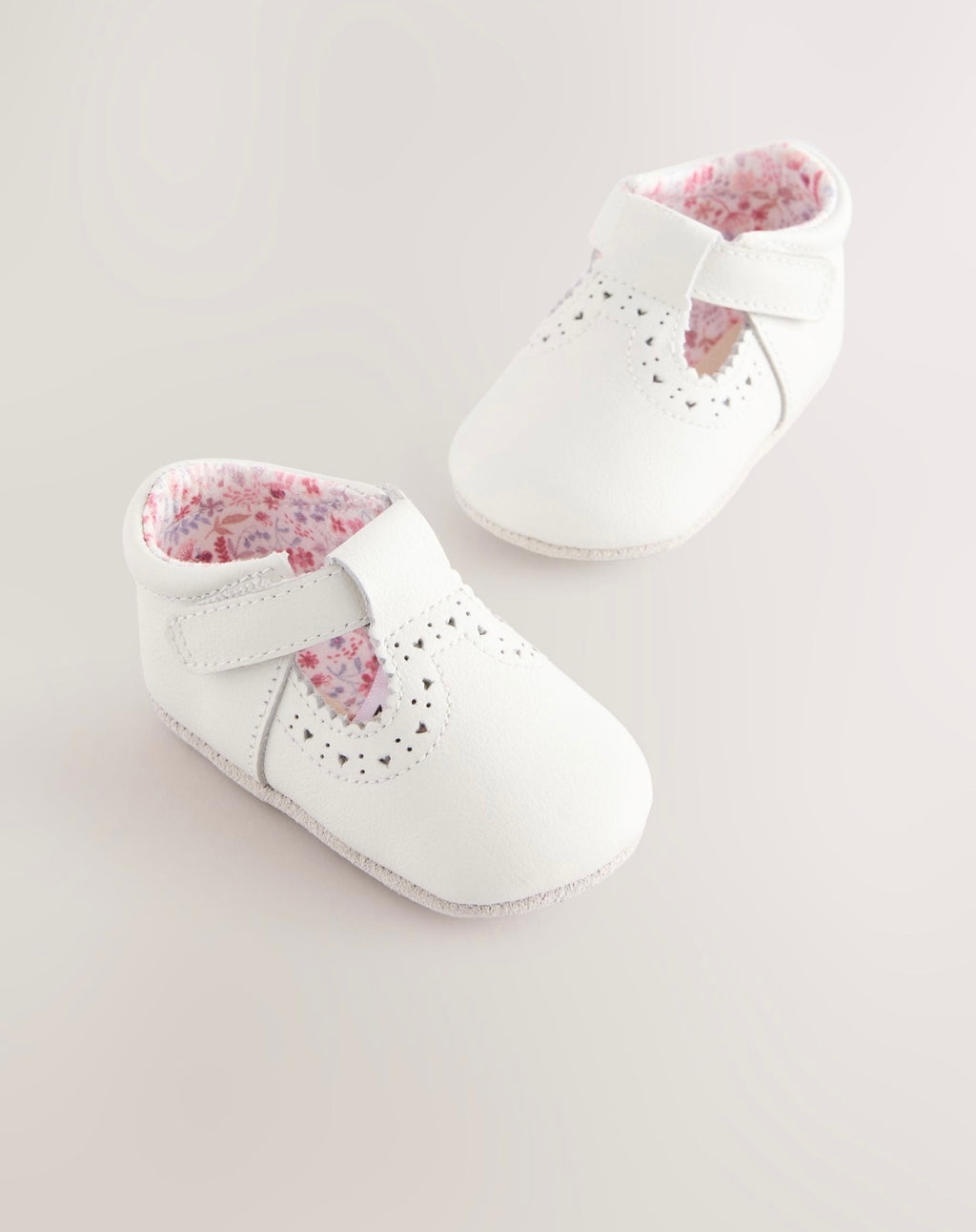 White Leather Baby T-Bar Shoes