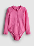 Textured Long Sleeve Swimsuit