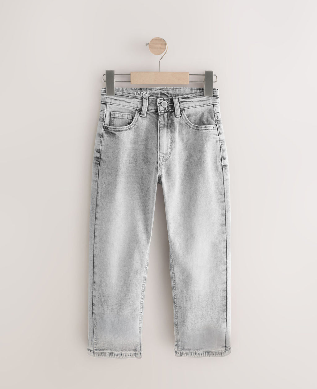 Light Grey Loose Fit Stretch Jeans