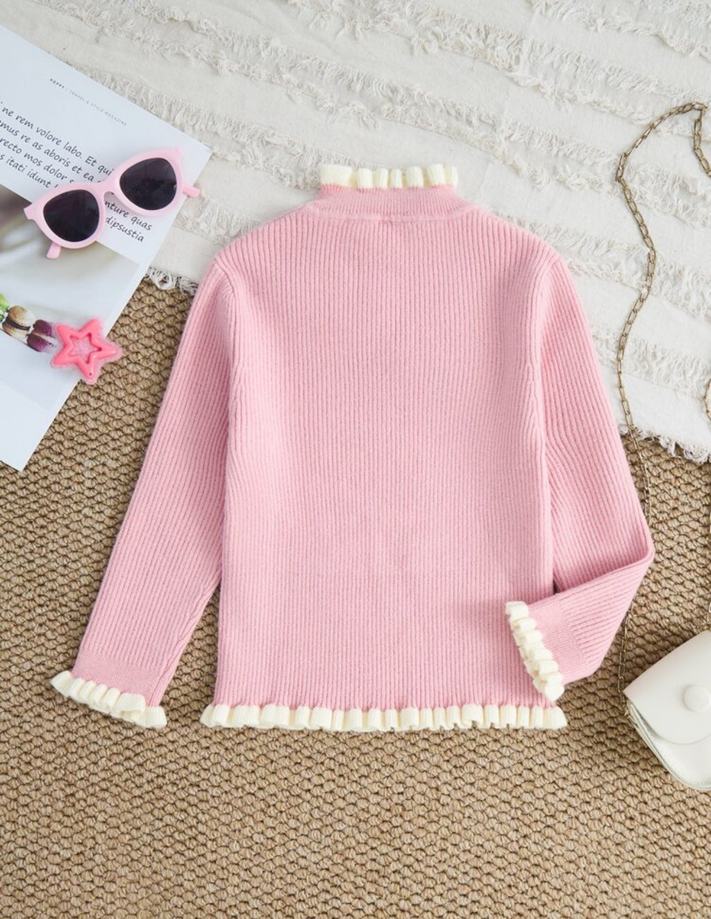 Young Girl Colorblock Casual Daily Long Sleeve Sweater