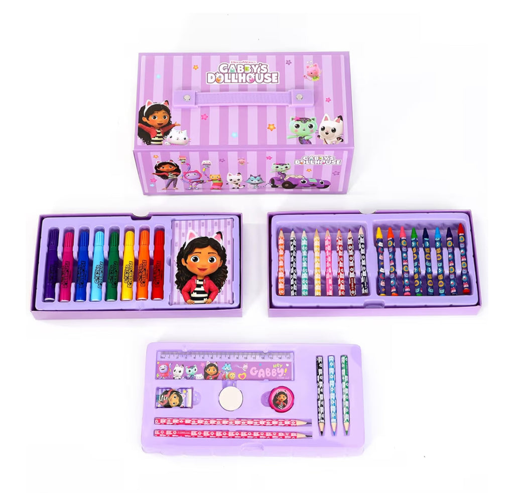 Gabby's Dollhouse Kids 34pc Colouring Art Stationery Set