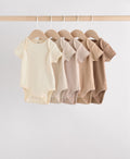 Cream Baby Short Sleeve Bodysuits