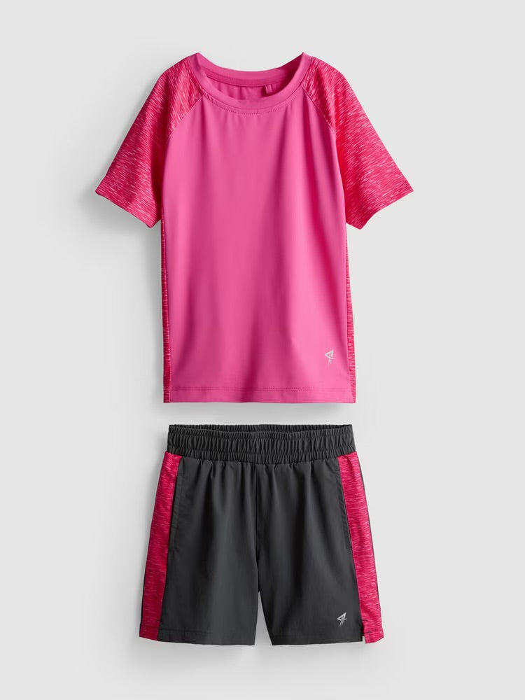 An activewear tee and shorts clothing co-ord