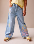 Mid Blue Smiley World® Print Wide Leg
Jeans