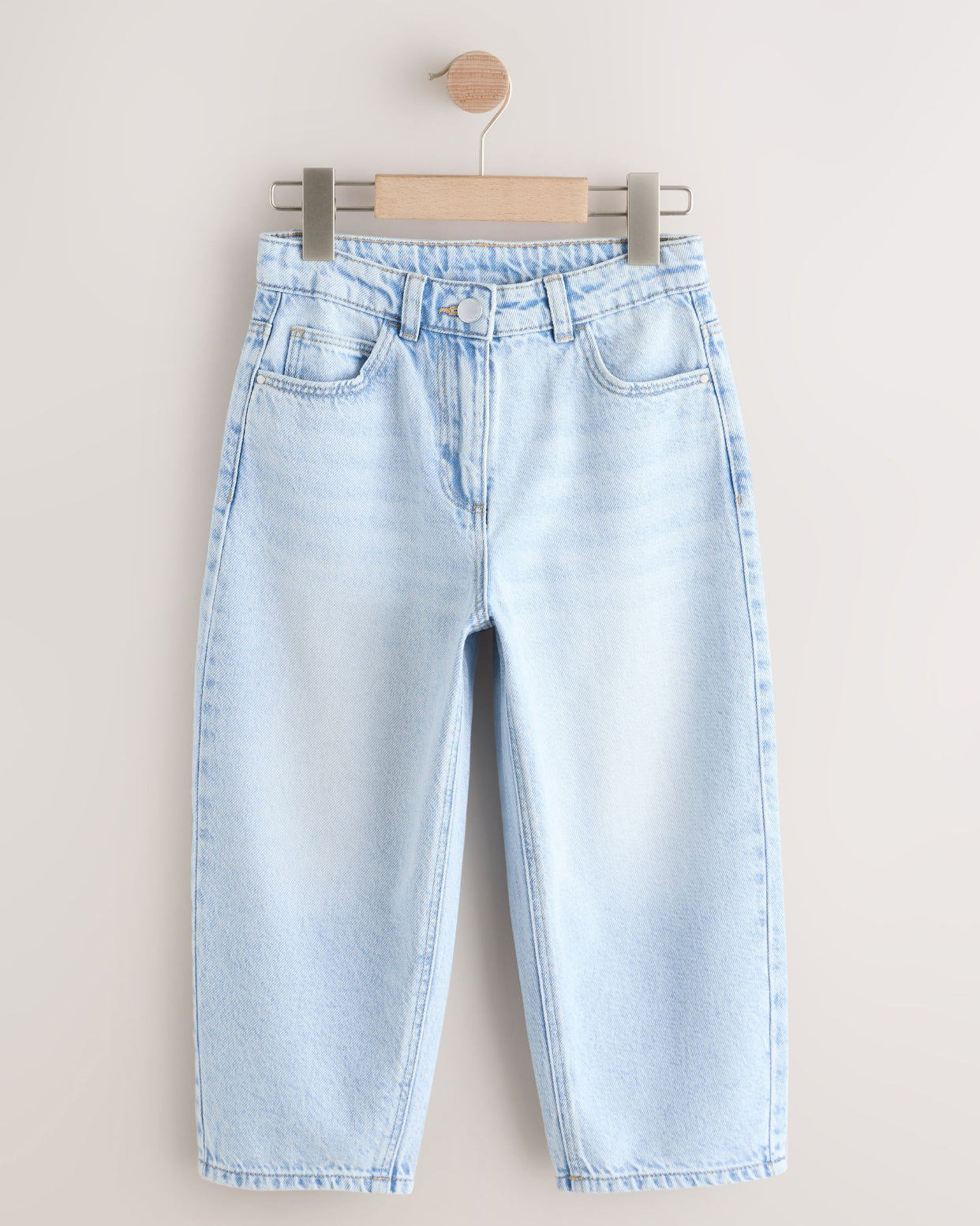 Denim Light Wash Barrel Jeans