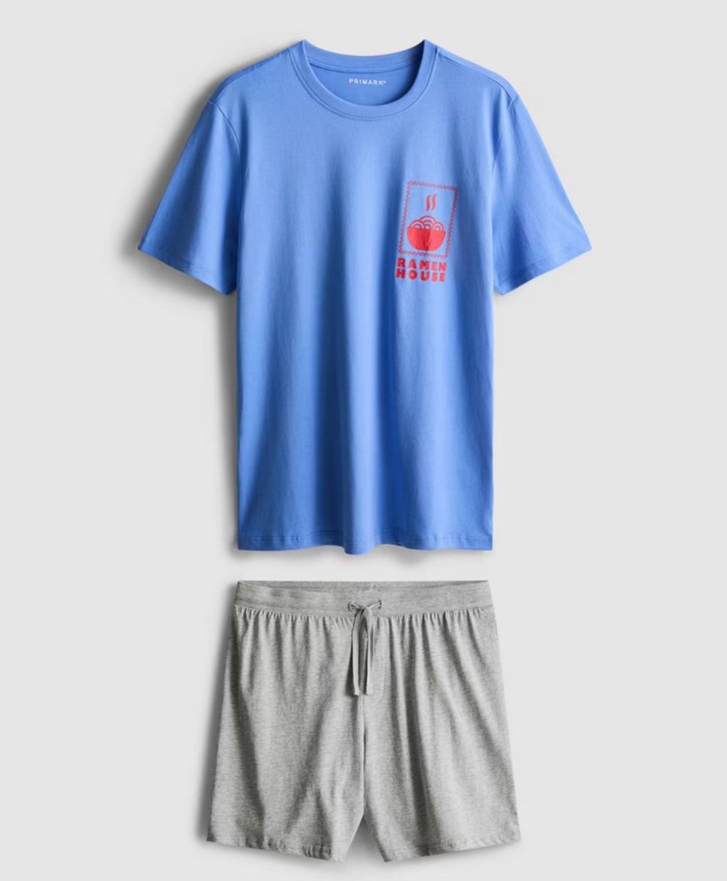 A pair of pyjamas with top and shorts for the ramen lover