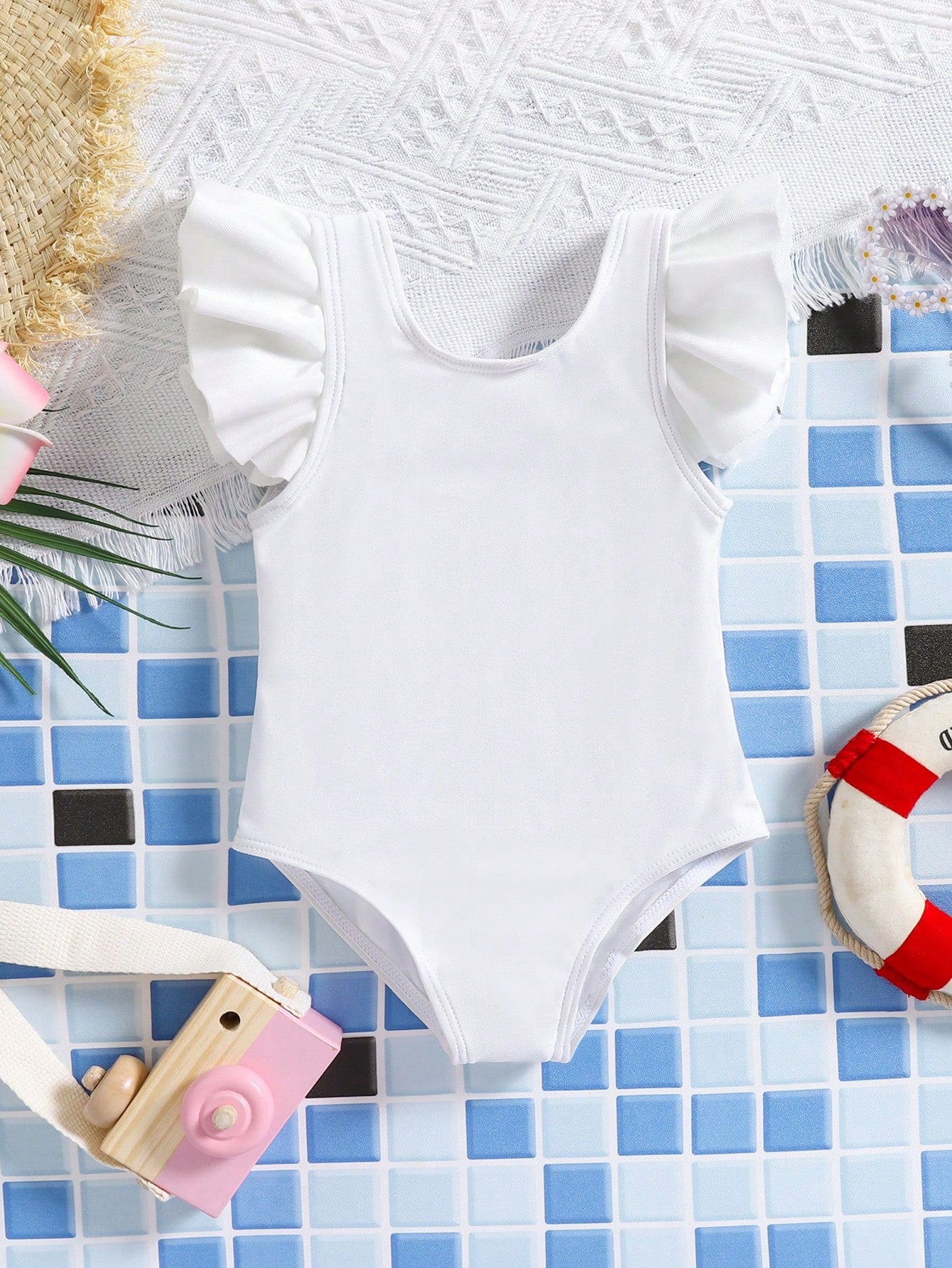 Baby Girl Detachable Bow Swimsuit
