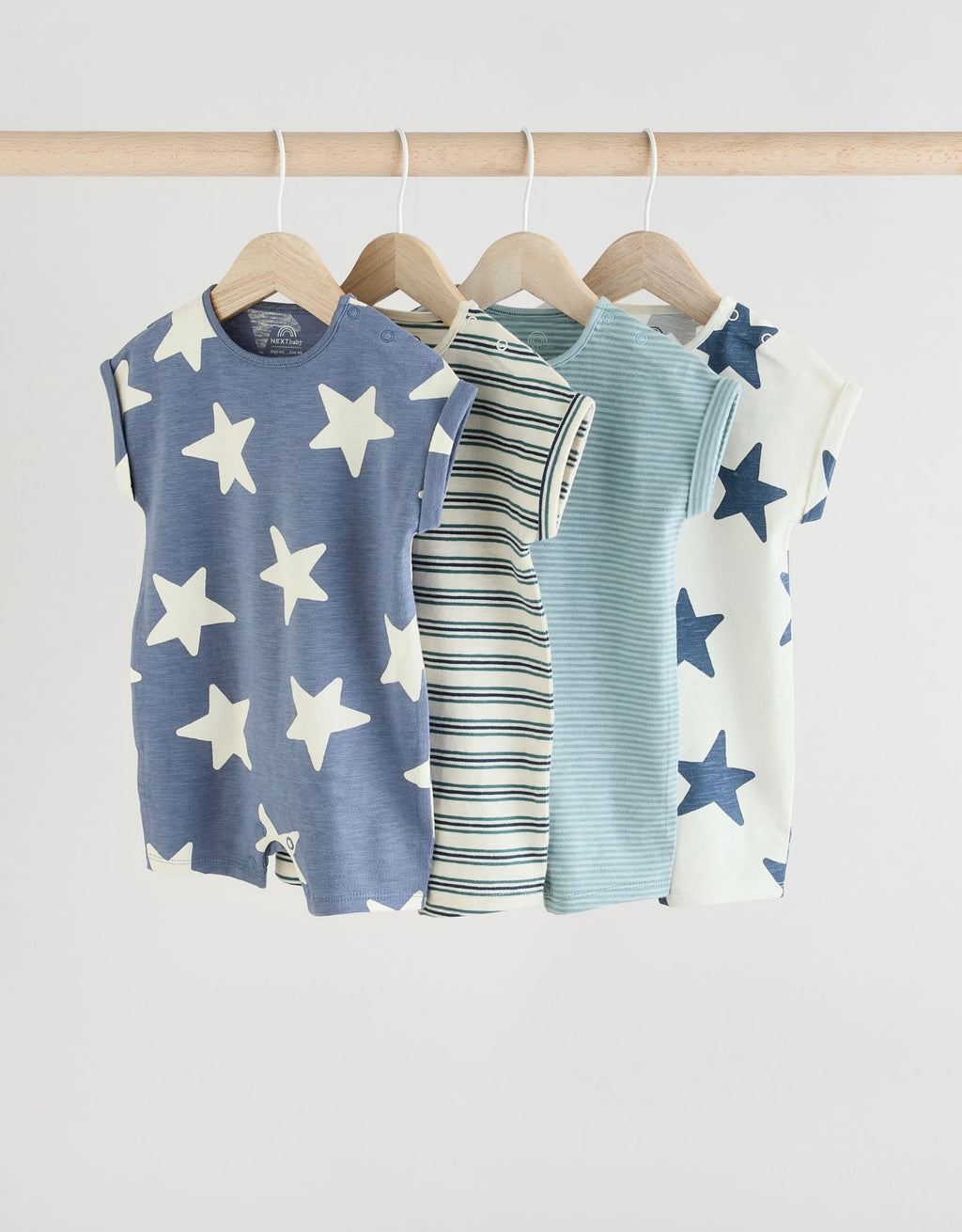 Teal Blue Cotton Rich Baby Rompers