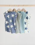 Teal Blue Cotton Rich Baby Rompers
